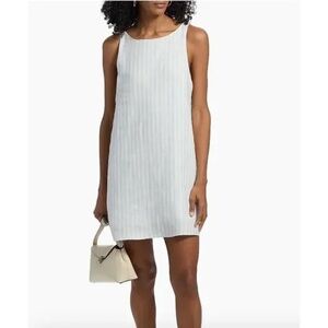 Unworn Reformation Jessi Linen Striped Sleeveless Mini Dress in Swan Stripe